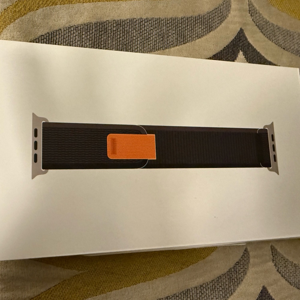 Brand new. Apple Ultra watch band- 49MM - M/L Trail Loop - Black/Grey